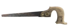 Antique H. DIsston & Sons Philadelphia Keyhole Hand Saw Wooden Handle 10" Blade
