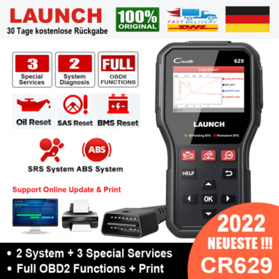 Launch CR629 Profi KFZ Diagnosegerät OBD2 Scanner ABS SRS Öl SAS BMS Active Test