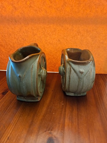 Frankoma Wagon Wheel Prairie Green Individual Creamer & Sugar - Picture 5 of 5