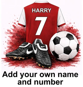 Arsenal Personalised Football Shirt Football Boots Self Adhesive Vinyl Sticker