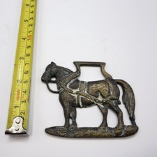 Shire Horse  with Harness Horseshoe Horse Brass  Authentic Vintage Fireside (3)