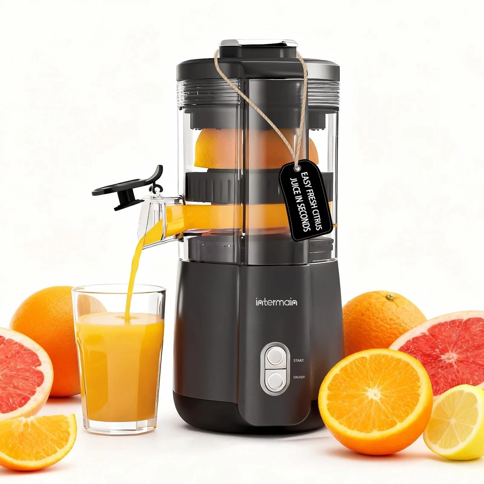 Electric Citrus Juicer, Hand-Free Citrus Juicer Machine with Cleaning Brush, ...