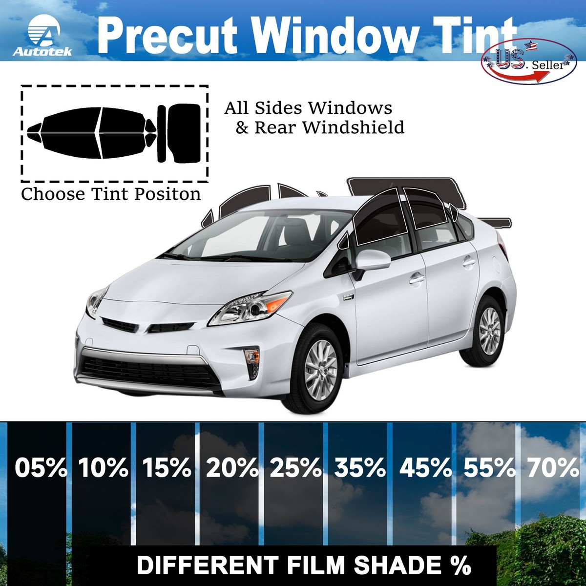 film style tint 60プリウス 15% PreCut Window Film Any Shade VLT For Toyota Prius 2016-2022