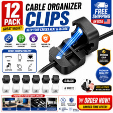 Magnetic Cable Clips Cord Holder Wire Organizer Desk Cable Management 1/3/6/12PC