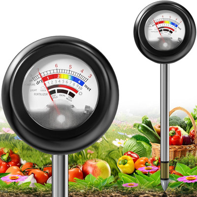 4-In-1 Soil Tester, Battery Free Plant Moisture Meter with Ph/Moisture/Light Tes