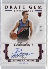 2020 Panini Flawless Draft Gem Signatures Ruby 10/15 Aleksej Pokusevski Auto 3d3
