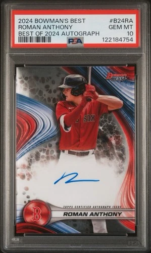 2024 Bowman's Best Roman Anthony Best of 24 Autograph Refractor PSA 10 Gem Mint