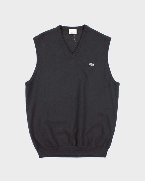 Men Lacoste Vest Grey Wool 38 / M / 46