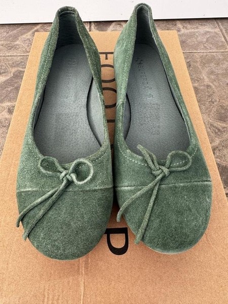 Women Superga Loafers Green Suede 38
