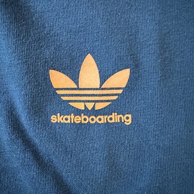 Adidas Skateboarding Blue Trefoil Logo Climalite T-Shirt Large