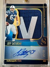 Jeff Saturday Autograph Patch 2025 Panini Silhouette 01/10. First in numbering!