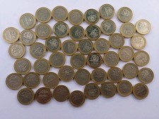 Lotto 49 pezzi monete circolate 100 Pesos Republica de Chile vari anni stock