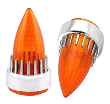 Amber Bullet Turn Signal Light Lens Cover Cap For Harley Electra Glide Sportster