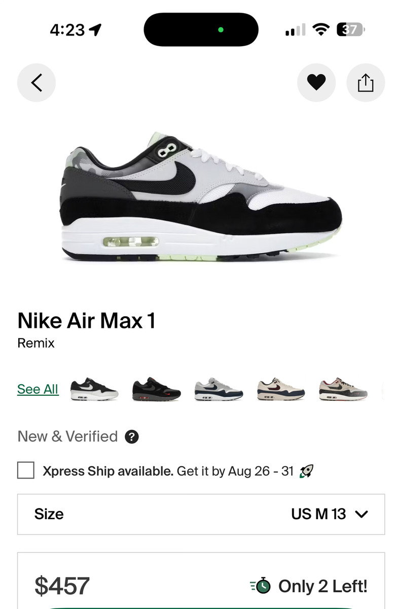 Nike Air Max 1 Remix Pack DB1998-100 White Black Pure Platinum Iron Grey — product photo 1 of 6