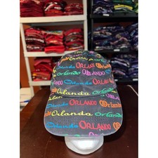 Vintage Orlando Hat Florida Black Multicolor Cap Headwear 1990s 90s