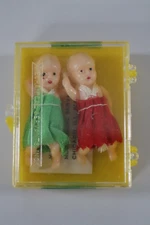 Mechanical Servants Novelty Toy Dolls Little Plastic Babies Dressed Moveable VTG