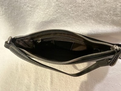Coach Hamptons Demi: Pouch Baguette Mini Bag/ Black Leather