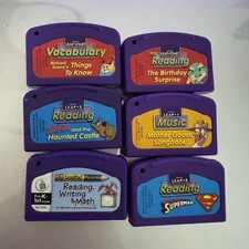 LeapFrog LeapStart Reading Game Cartridge Lot of 6 w/ Superman, Vintage 1999