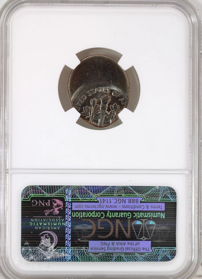 1995-D 10C Roosevelt Dime NGC MS 65 Struck 45% Off Center - Image 4 of 4