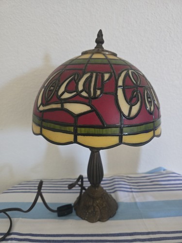 Vintage Coca-Cola Tiffany Style Table Lamp Retro Coke Bar Decor Plastic