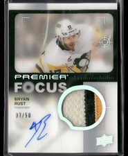 2023-24 Upper Deck Premier Focus Patch Auto Bryan Rust /50