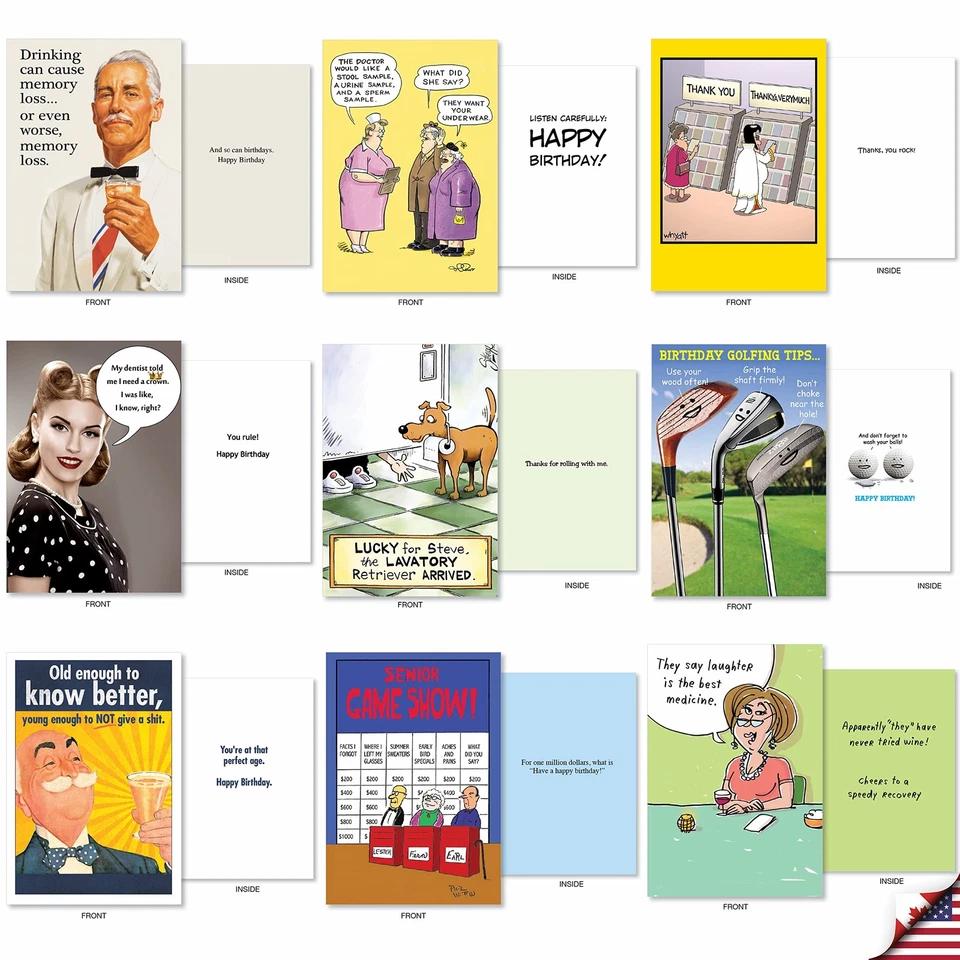 - 36 Assorted Funny Mixed Occasions Cards Box Set with Envelopes - Humor Get ... - Image 3 of 4