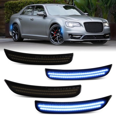 FetonAuto Blue LED Side Marker Lights For Chrysler 300 2015 2016 2017 2018 2019 