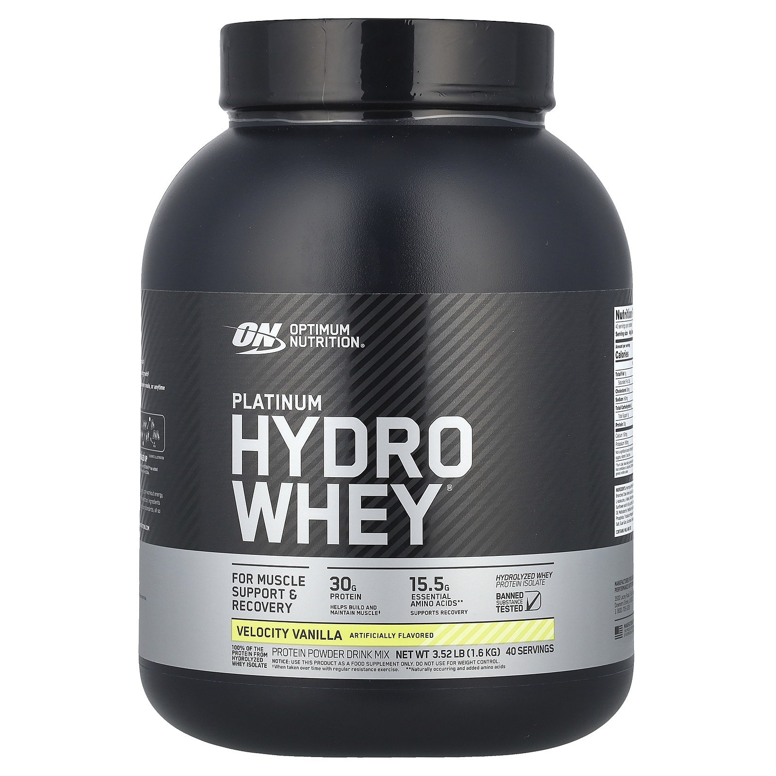 Platinum Hydro Whey, Velocity Vanilla, 3,52 фунта (1,6 кг)