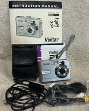 Vivitar ViviCam 5386 5.0MP Digital Camera Silver - Star crack in Monitor (Works)