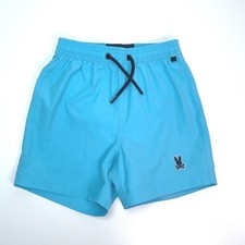 Psycho Bunny Boys Blue Swim Trunks Shorts Logo Drawstring Elastic Waist Size 4