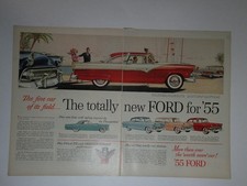 Magazine Ad - 1955 - Ford Family Of Cars - Two-pages Magazine Ad - 1955 - Ford Family Of Cars - Two-pages