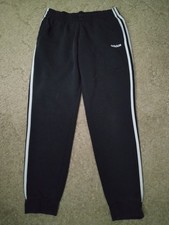 Adidas Women's Sweatpants Joggers Black W/White Stripes Size Large Pockets