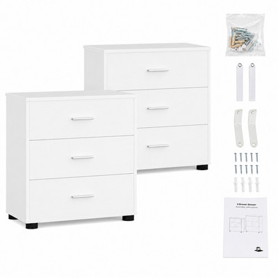 Set of 2 Wood Closet Drawer Organizers with 3 Drawers