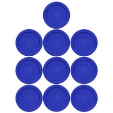 Pyrex 7202-PC (1-Cup) Cadet Blue Replacement Lids (10-Pack) - Made in USA