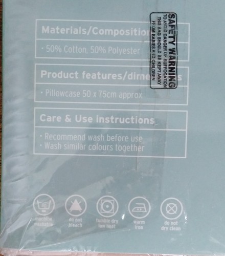 Sainsburys Polycotton Single Light Brown Fitted Sheet (90x190cm)+ 2 Pillow Cases - Picture 13 of 13