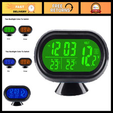 12v Car Digital Thermometer Voltmeter Clock Alarm Monitor - Lcd Led Display Aut 12v Car Digital Thermometer Voltmeter Clock Alarm Monitor - Lcd Led Display Aut