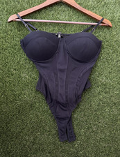 Kaylee Kolletion Black Bodysuit One Piece Adjustable Straps Firm Compression S