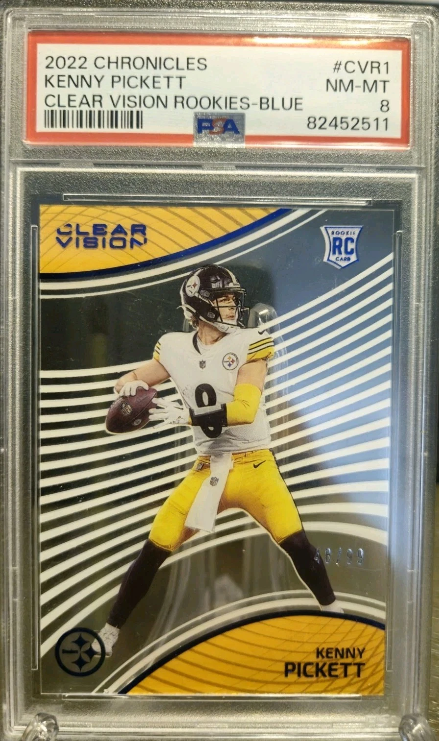 Kenny Pickett Panini Chronicles Clear Vision Rookies #CVR1 Blue