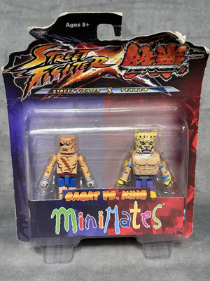 Street Fighter X Tekken Minimates Figure 2 Pack Sagat vs King *Damage To Hanger