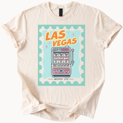 Las Vegas Slot Machine T Shirt Retro Jackpot Life Graphic Casino Tee Gift