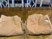 2 Two Vintage Carhartt Tan Brown Duck Work Pants 62W 50 x 30 Made In USA