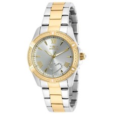 Invicta Women's Watch Angel Silver Tone Dial Two Tone Yellow Gold Bracelet 20323