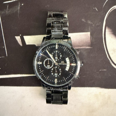 Citizen Eco-Drive Herren Chronograph Quarz Uhr Datum schwarz Edelstahlband
