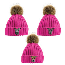 ITALIAN GREYHOUND BEANIE. UNISEX WINTER HAT. EMBROIDERED DOG BREED. GIFT BOXED