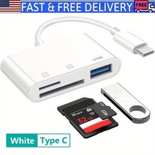 Type-C Multi-Card Reader Adapter:USB SD/TF to USB-C for iPhone 16/15/iPad/Mac/PC