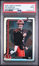 2025 TOPPS CHROME LIGHTBOARD LOGO #61 JOE BURROW PSA 9