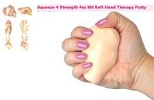 Squeeze 4 Strength 4oz Md Soft Hand Therapy Putty Dark Beige strengthens hands