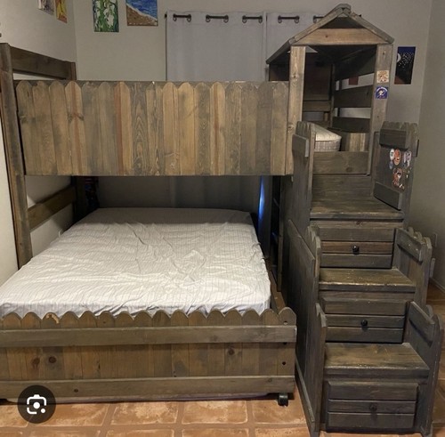 Sleep and Play USA Camp Wildwood Twin OverFull Fort Loft Bunk Bed,