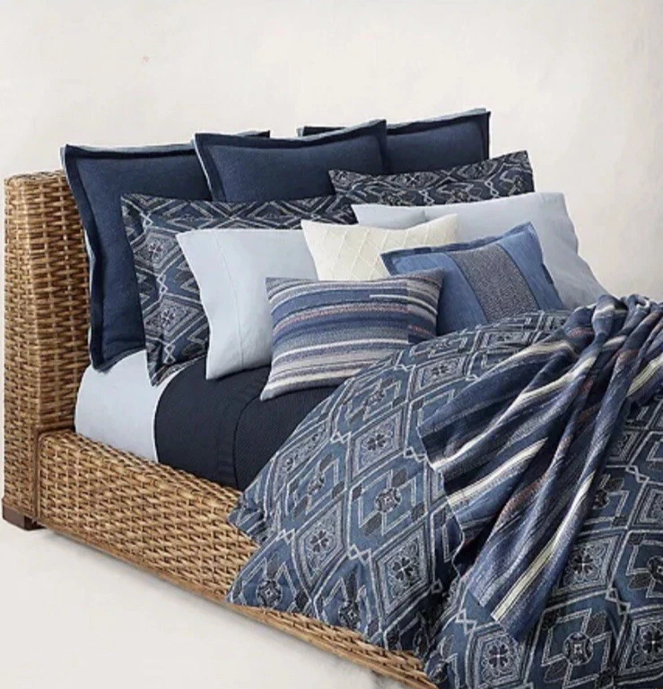 Funda nórdica Ralph Lauren Home Francois Full Queen azul marino 100 % algodón nueva $375 Foto 2 de 4