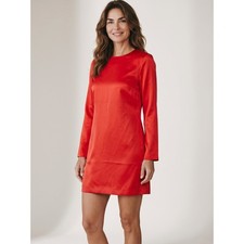 Women's Red Long-Sleeve Shift Dress H&M New size S